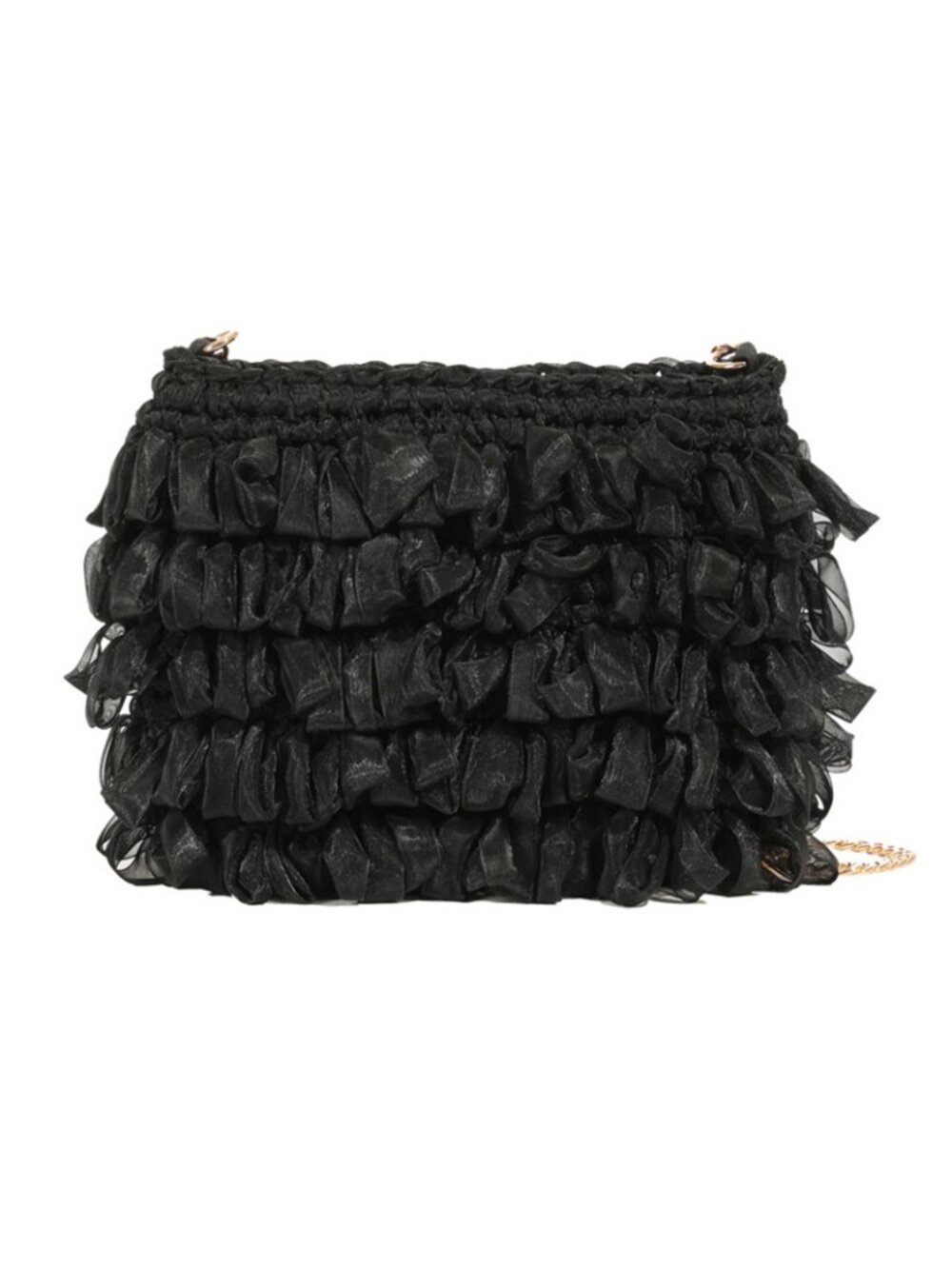 Women's Floral Ruffle Clutch Bag | Elegant Evening Shoulder Purse | New